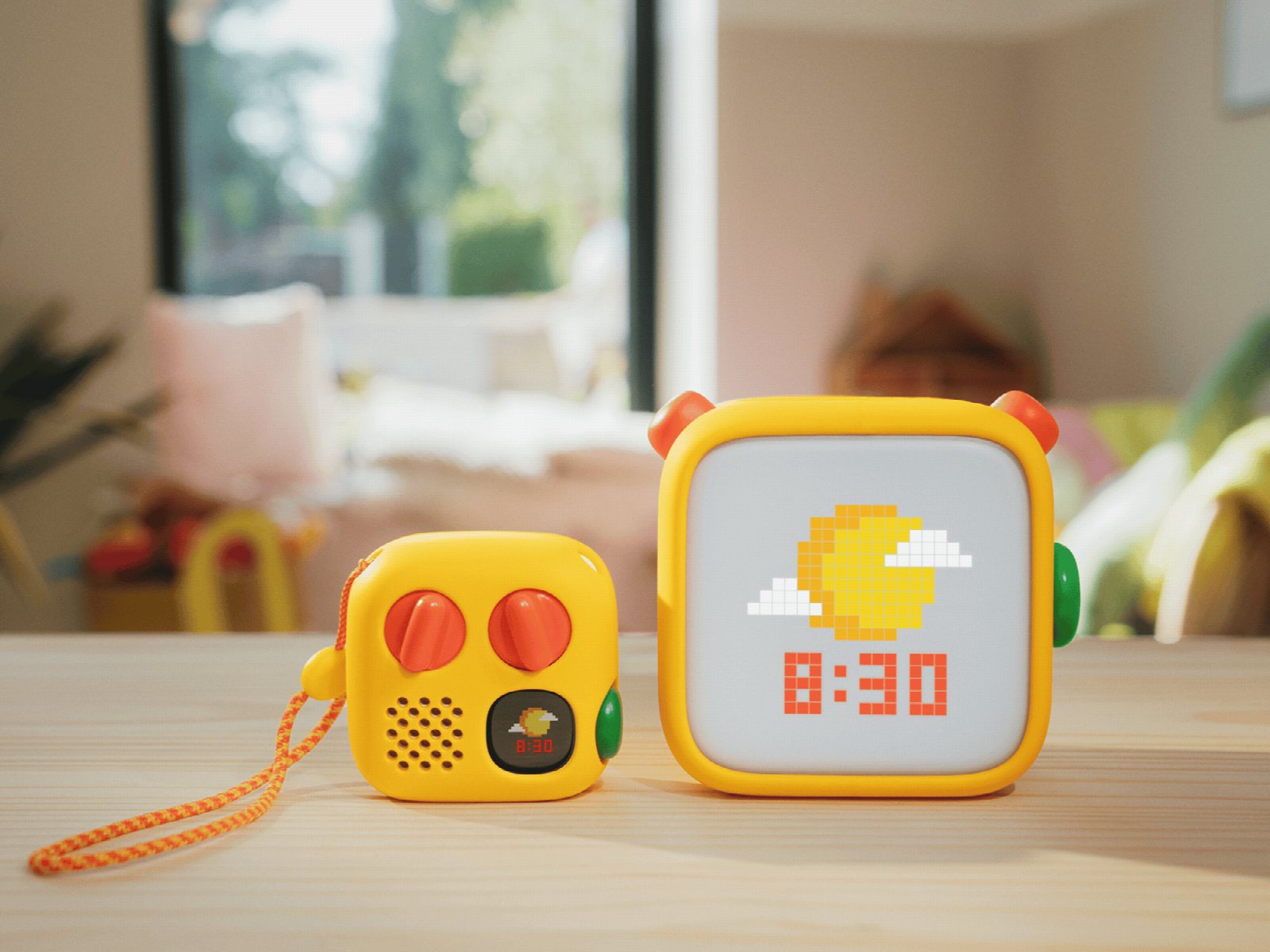 Yoto fourth-generation Player and Mini with green button and night light